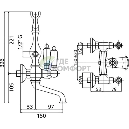 Смеситель Cezares First для ванны с душем — высокое качество и стильный дизайн - фото 2