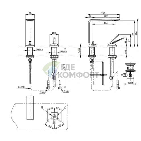 Смеситель для раковины TOTO NEOREST с системой Comfort Glide: Экономьте воду с комфортом (TLP02304R) - фото 2