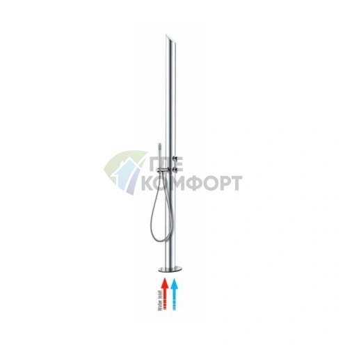 Напольная душевая колонна BOSSINI AQUABAMBU для улицы с двумя прогрессивными смесителями и каскадным изливом (L00866.030) - фото 1