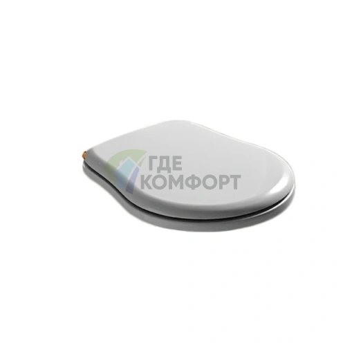 Сиденье для унитаза KERASAN Retro бело-золотое с микролифтом (108701) - фото 1