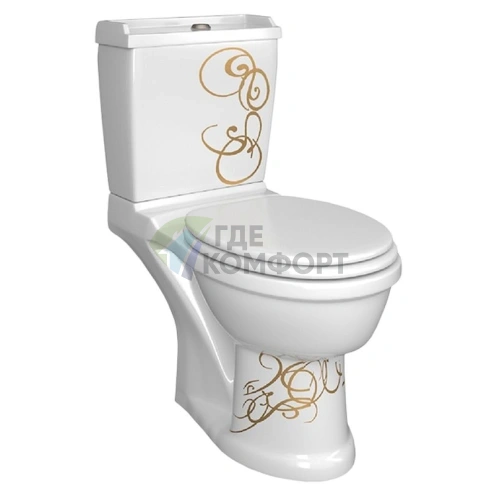 Унитаз-компакт Della Boston Super Plus в элегантном золотом цвете «Джаз» - фото 1