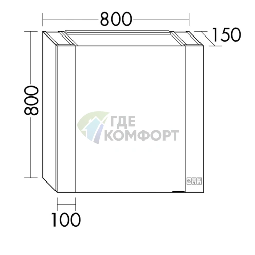 Зеркальный шкаф BURGBAD RL40 800 мм с системой «Умный дом» и розетками (SPQW080L) - фото 2