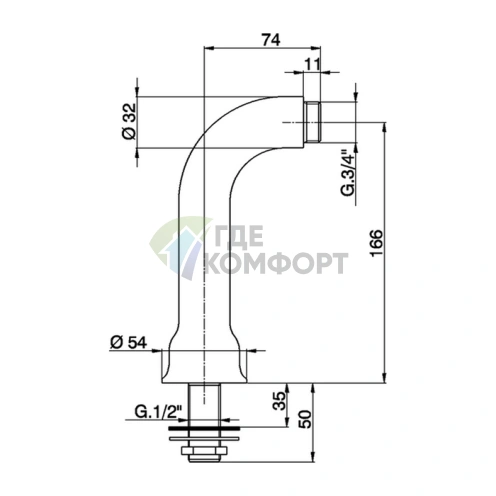 Опоры для ванны Kerasan Retro: надежные хромированные держатели для легкого монтажа (739690 cr) - фото 2