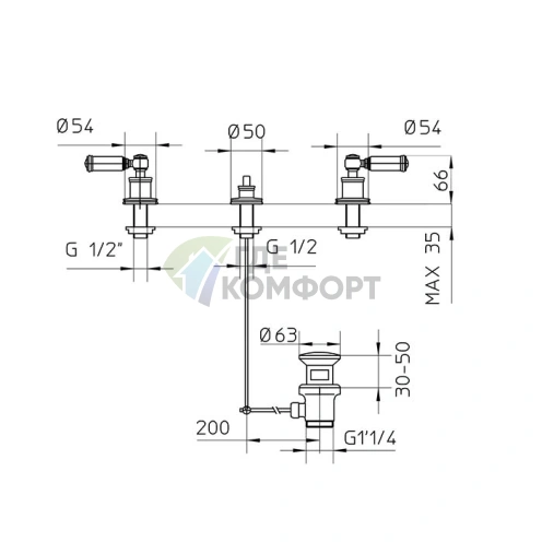Смеситель для биде Bossini Liberty: стильное решение для вашей ванной комнаты (Z001403.030) - фото 2