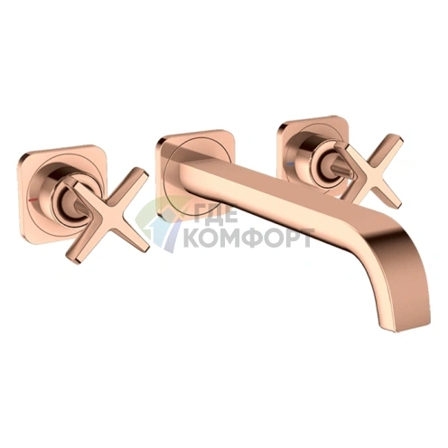 Смеситель для раковины AX Citterio E 3-отверстный, цвет полированное красное золото (36107300) - фото 1