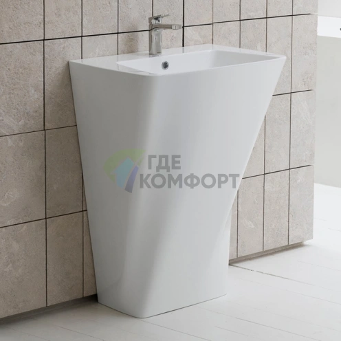 Напольная раковина Azzurra Hera 63x43x85 см, белая, с отверстием под смеситель - фото 1