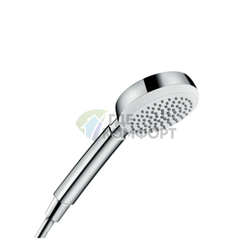 Функциональный ручной душ HG Crometta 100 (1jet Rain) в стильном бело-хромированном исполнении (26825400) - фото 1