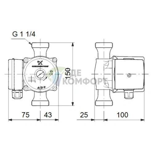 Циркуляционный насос Grundfos UP 20-07 N фото 2