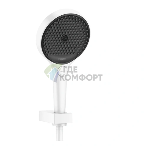 Душевой набор HG Rainfinity с ручным душем 130 мм, 3jet, держателем и шлангом 1600 мм, белый матовый (26852700) - фото 1