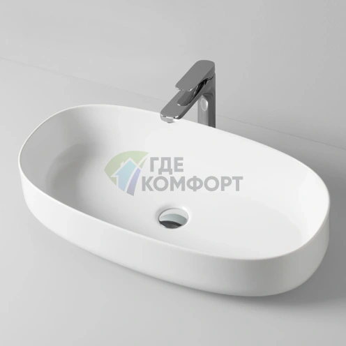 Раковина накладная ArtCeram Cognac 68x35 см, белая матовая (COL005 05 00) - фото 1