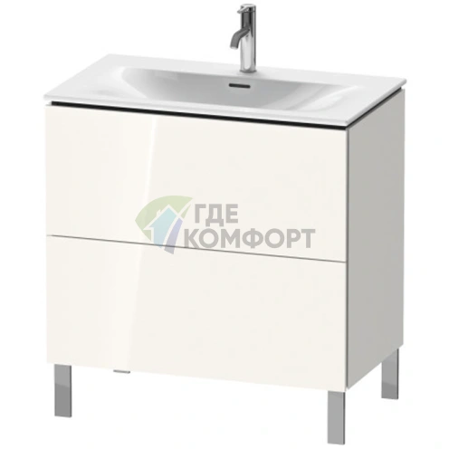 Тумба напольная Duravit L-Cube под раковину, 2 ящика, 704×820×481 мм, цвет White High Gloss (LC659702222) - фото 1