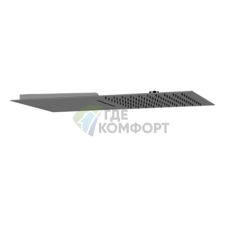 Верхний душ GESSI QUADRO 300x550 мм с тропическим ливнем и водопадом (Black Metal Brushed PVD) (33083#707) - фото 1