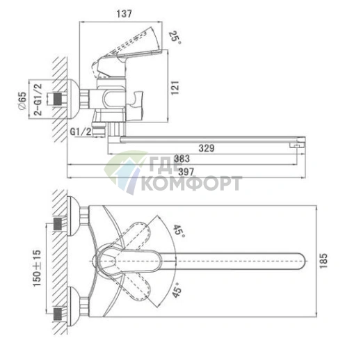 Универсальный смеситель D K Nurnberg Bayern DA1143301 - фото 2