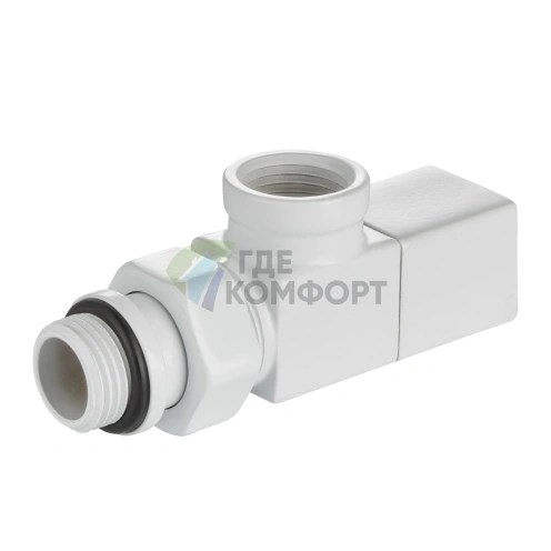 Набор дизайн-вентилей Royal Thermo CUBE 1/2 осевой белый, RTE 56.0003, НС-1422572 - фото 2