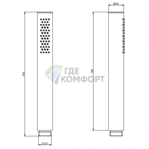 Душевая лейка GESSI 316 с легкой очисткой в матовом черном PVD-покрытии (54054#707) - фото 2