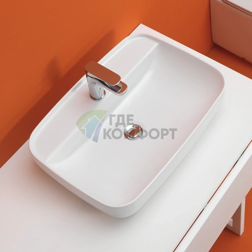 Раковина Kerasan Tribeca 60x43 см: Встраиваемая/Накладная, Белый Матовый (514230x1 Bianco matt) - фото 1