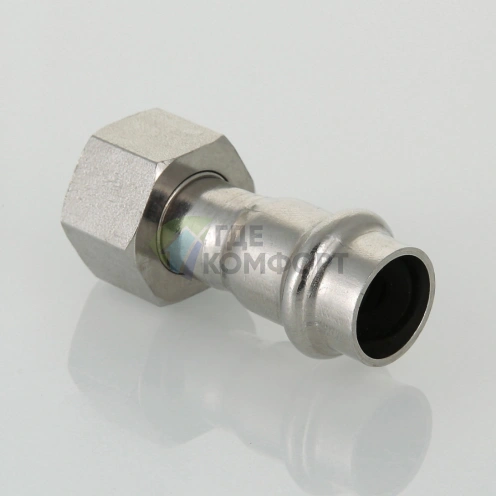 Пресс-муфта с накидной гайкой 18 мм х 1/2 из нержавеющей стали VTi.908.I.001804 VALTEC (ВАЛТЕК) - фото 5