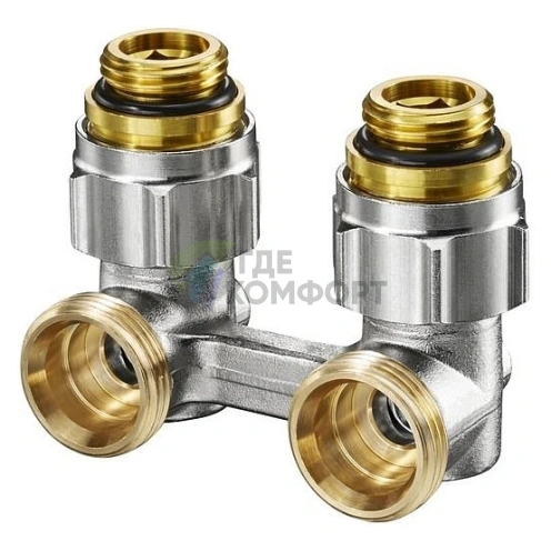 Узел нижнего подключения Oventrop Multiflex F ZB 1/2 AGx3/4 AG 1015884 угловой - фото 1