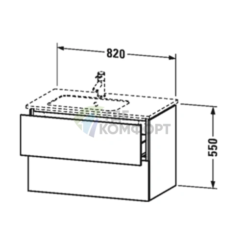 Подвесная тумба DURAVIT L-CUBE левая, 550x820x481 мм, белая глянцевая (LC629102222) - фото 2