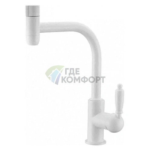 Кухонный смеситель Zorg ZR 323 YF-33 с высоким изливом в белом цвете - фото 1