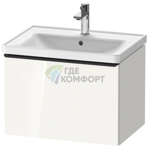 Подвесная тумба Duravit D-Neo 634x452x440 мм, белая высокоглянцевая, с ящиком (DE425402222) - фото 1