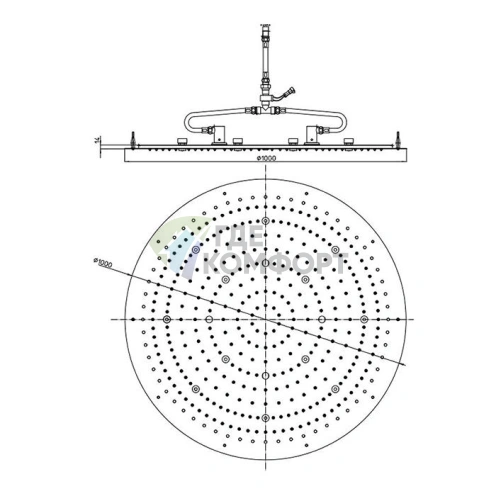 Верхний душ BOSSINI DREAM-XL OK 1000 мм с хромированным покрытием и 12 RGB LED для цветотерапии (WI0374.030) - фото 2