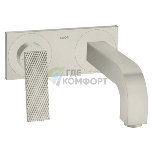 Смеситель для раковины AX Citteria настенный (пан/тек), цвет сталь (39171800) - фото 1