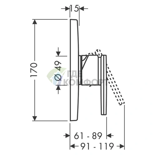 Смеситель для душа AX Citterio в цвете полированное красное золото (39655300) - фото 2