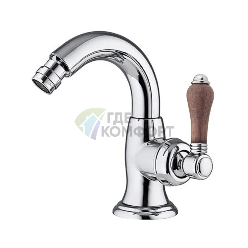 Смеситель для биде Nicolazzi Forest с донным клапаном и деревянными ручками (3455CR77C) - фото 1