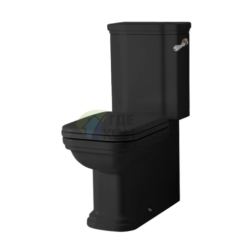 Унитаз-моноблок Kerasan Waldorf Черный 680x367мм с Универсальным Сливом (411704nero lucido) - фото 1