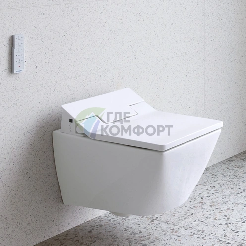 Унитаз подвесной Duravit Viu 370x570 мм с технологией Rimless и функцией SensoWash (2511590000) - фото 1
