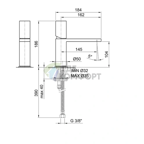 Смеситель для раковины Fantini Milano с высоким изливом, хром (31 02 3003WF) - фото 2