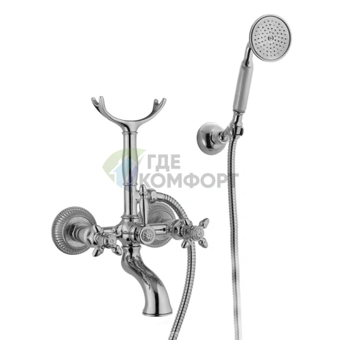 Смеситель для ванны с душем Nicolazzi Impero Duplex настенный на 2 монтажных отверстия (1202CR36) - фото 1