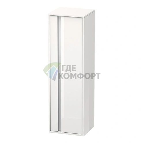Высокий шкаф Duravit Ketho 400x360x1320 мм, белый глянцевый, со стеклянными и деревянными полками (KT1257R2222) - фото 1