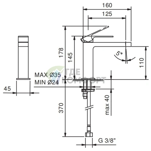 Смеситель Fantini Mint для раковины с высоким изливом, хром (34 02 F004WF) - фото 2