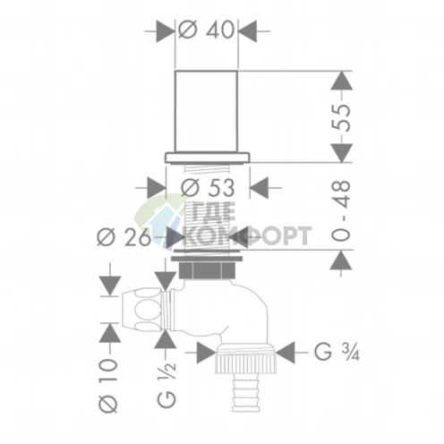 Кухонный вентиль AX Starck, цвет под сталь (10823800) - фото 2