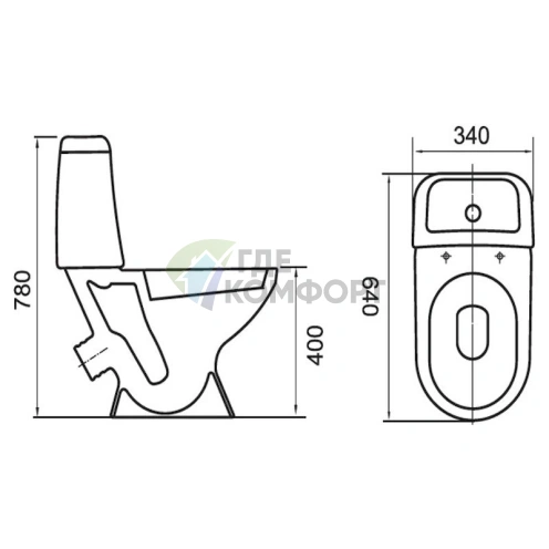Компактный унитаз Cersanit Hit с гофрированной системой - фото 6