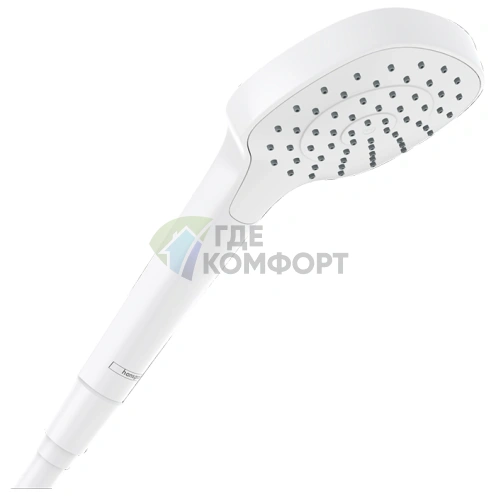 Ручной душ HG Croma Select E 110 мм, струя Rain, матовый белый (26814700) - фото 1