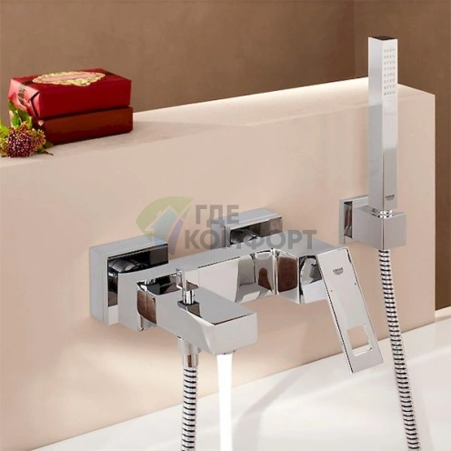 Смеситель Grohe Eurocube 23140000 для ванны с душем и термостатом - фото 3