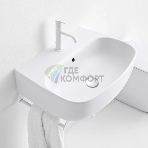 Подвесная раковина Kerasan Nolita 60x45 см, белая матовая (534130*1) - фото 3