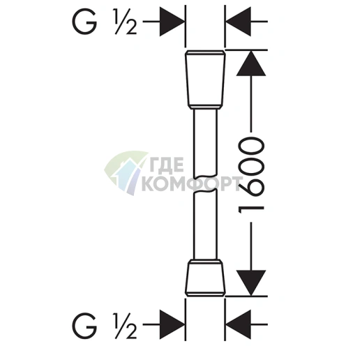 Душевой шланг HG Isiflex B 1600 мм, матовый черный (28276670) - фото 2