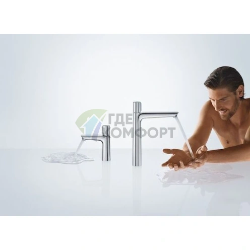 Комплект для ванной Hansgrohe: термостат Ecostat Universal для ванны с душем и смеситель Talis Select E для раковины - фото 2