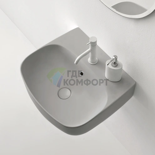 Подвесная раковина Kerasan Nolita 50x45 см, светло-серая (534059*1) - фото 1