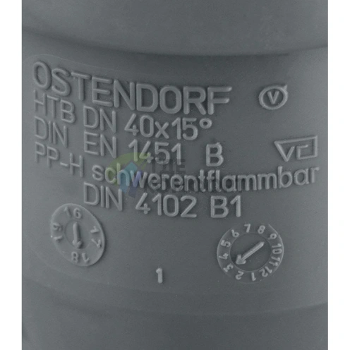 Отвод канализационный HTB 40 15° Ostendorf - фото 3