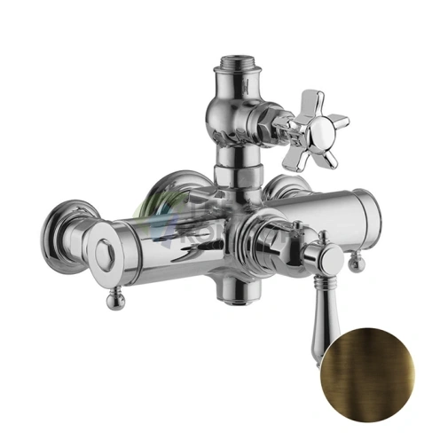 Термостатический смеситель Nicolazzi для душа, вывод сверху 3/4, тёмная бронза (4917DB18) - фото 1