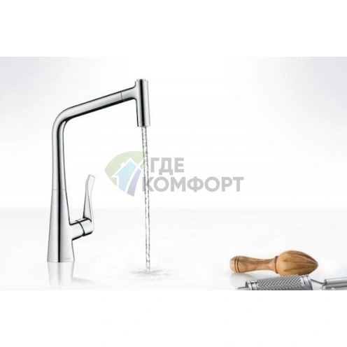 Смеситель Hansgrohe Metris Select 14884000 для кухни с выдвижной лейкой - фото 2