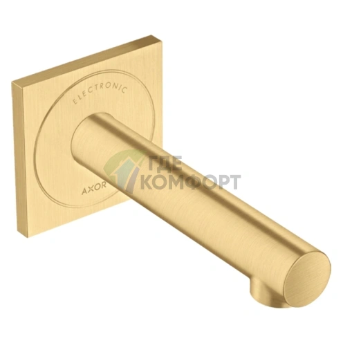 Электрический смеситель для раковины AX Uno настенный в цвете шлифованное золото (45110250) - фото 1