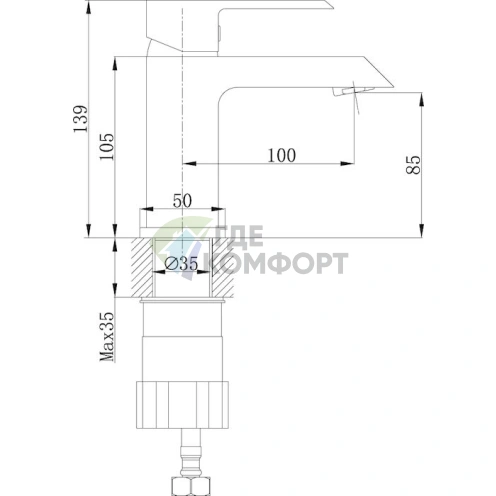 Эргономичный смеситель для раковины Rossinka RS38-11U с высоким изливом и хромированным покрытием - фото 2