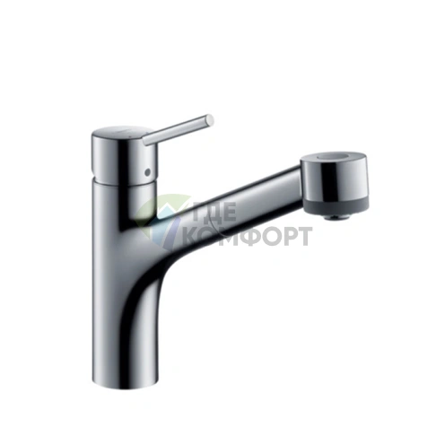 Кухонный смеситель Hansgrohe Talis S M52 с выдвижной лейкой, хром (32841000) - фото 1