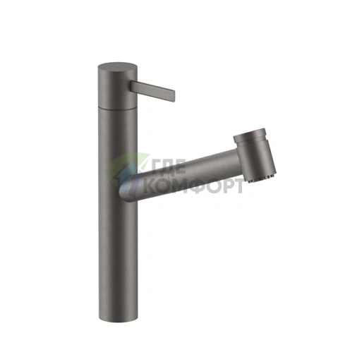 Смеситель для раковины Fantini AF/21 Matt Gun Metal PVD, 1 отверстие, излив 213 мм (27 P5 A754F) - фото 1